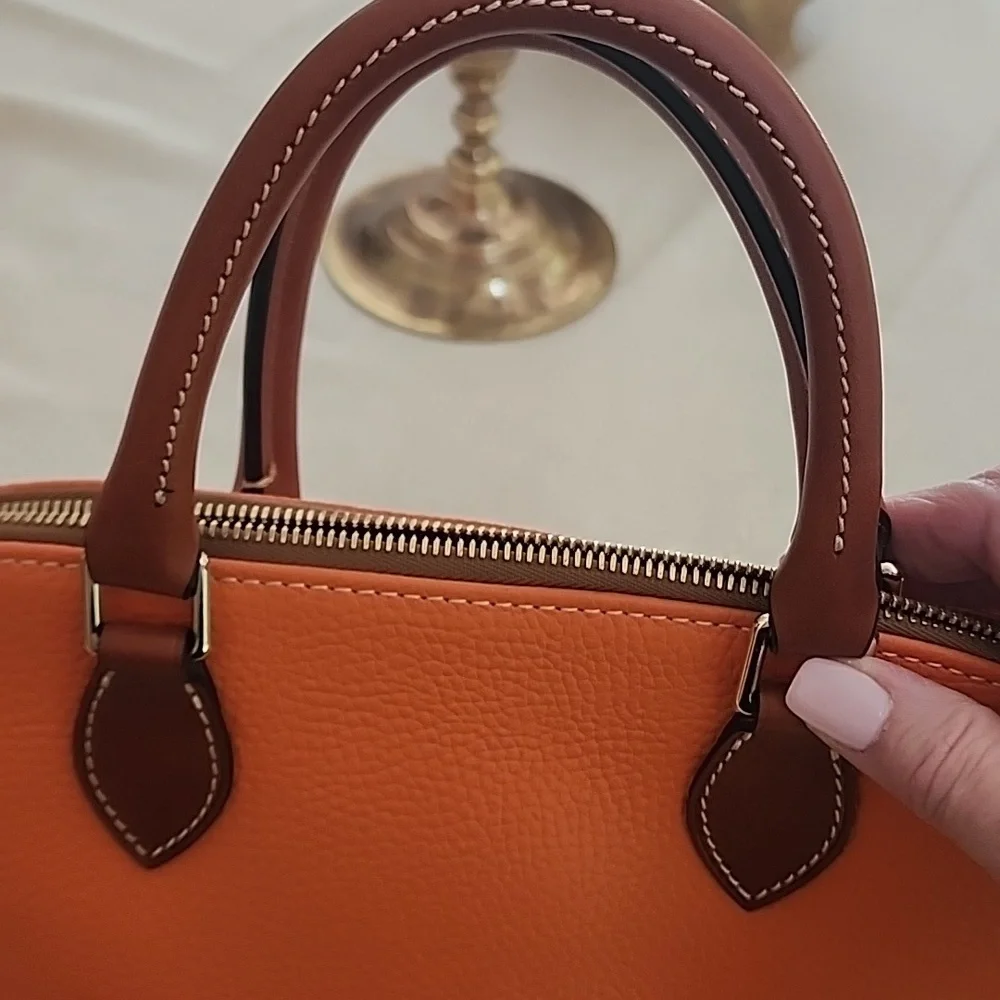 Dooney & Bourke Orange and Brown Satchel - Picture 6 of 7